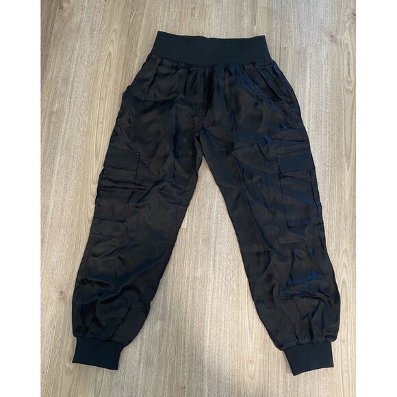 Cinq a Sept Giles Twill Cargo Joggers Small Black Sz Small - Picture 2 of 11